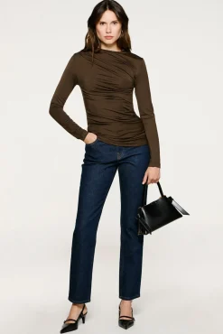 Mujer Selected Camisetas>Top fruncido slim fit