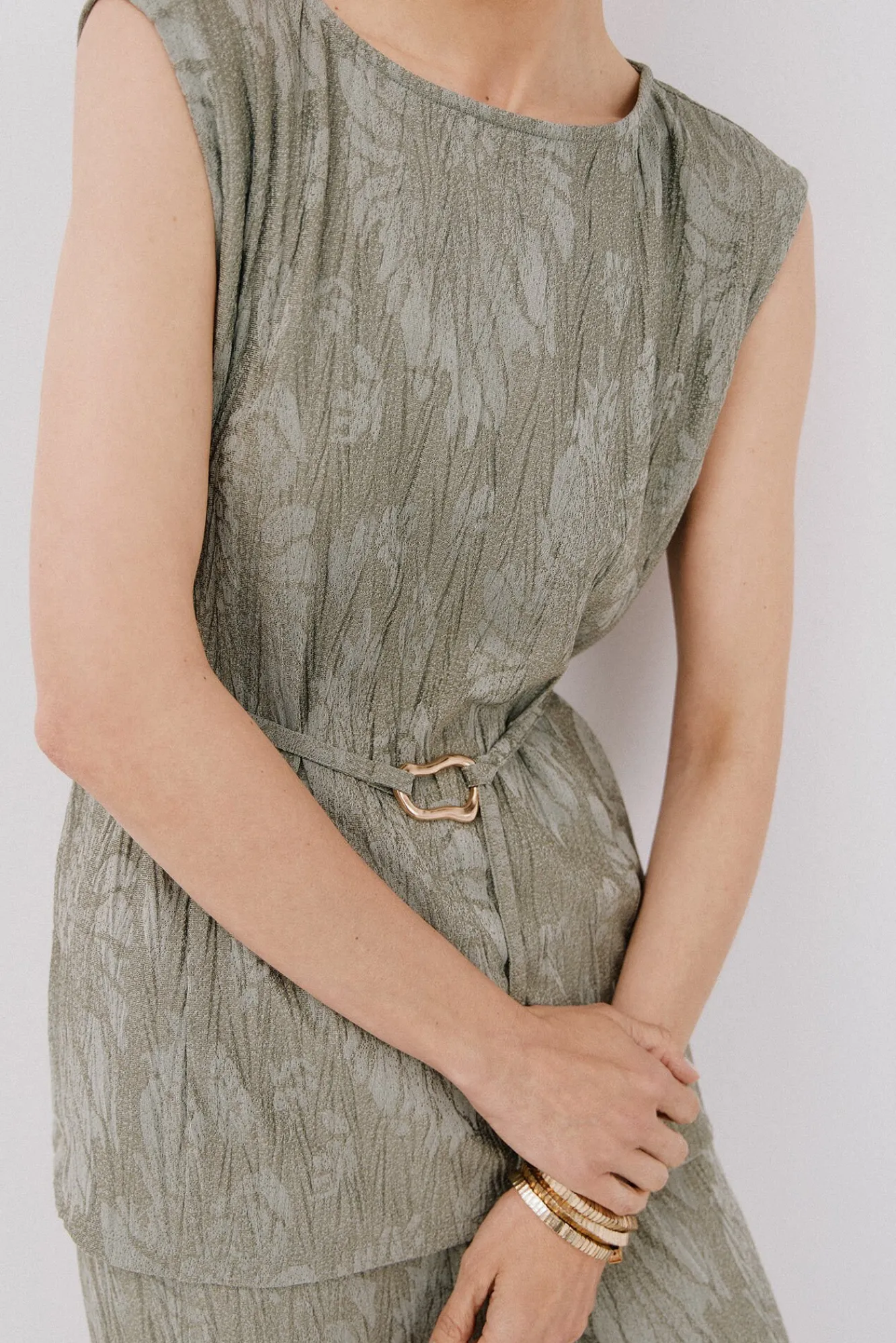 Mujer Cortefiel Camisetas>Top jacquard hebilla