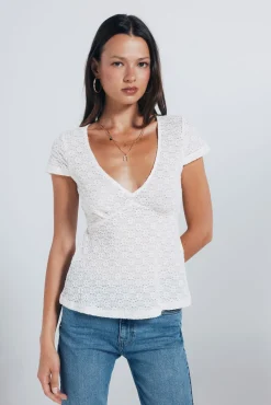 Mujer Springfield Camisetas>Top liso textura