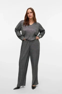 Mujer Vero Moda Curve Camisetas>Top lúrex manga larga talla grande