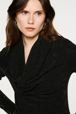 Mujer Selected Camisetas>Top manga larga brillo