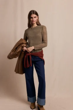 Mujer Slowlove Camisetas>Top manga larga estructura rústica