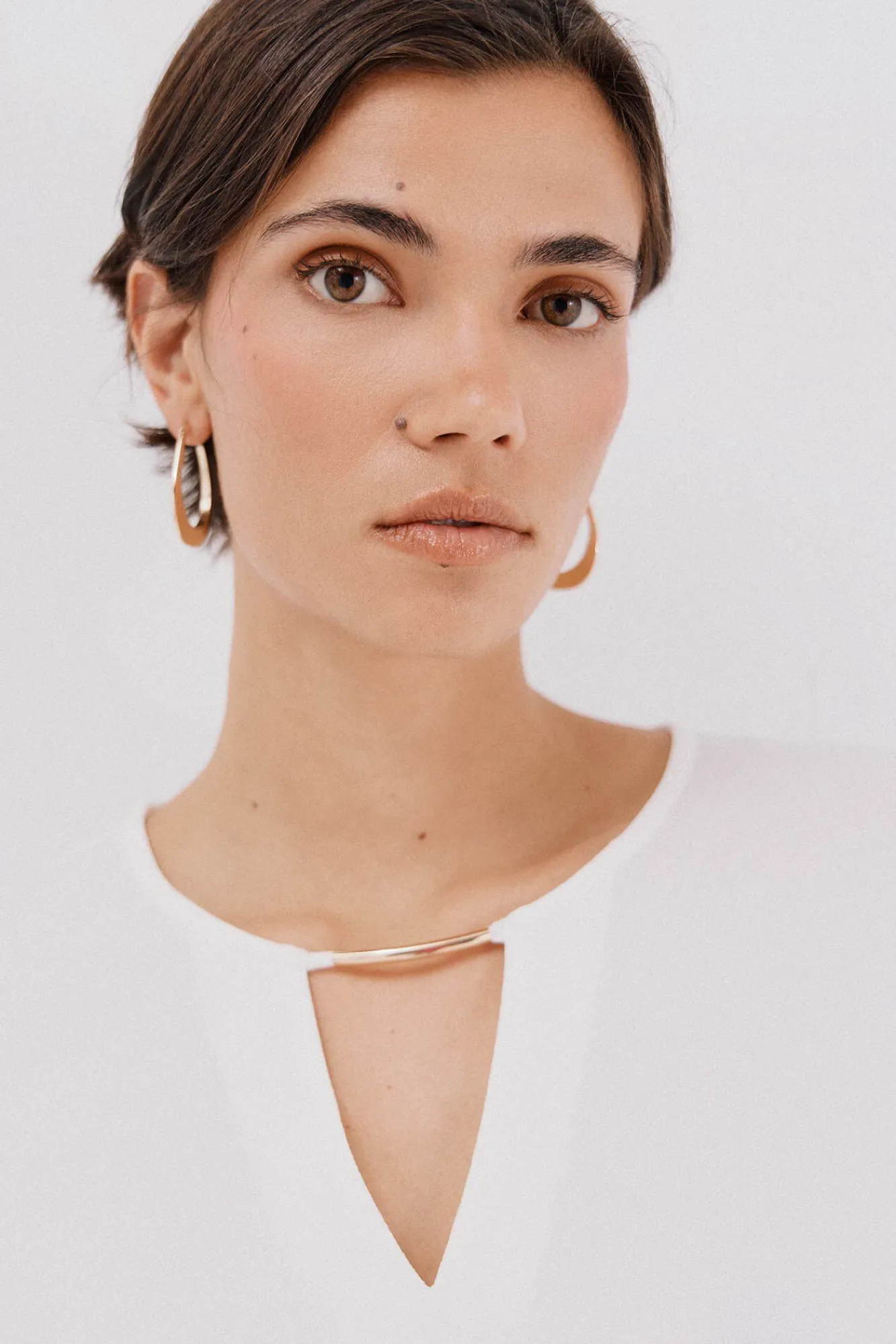 Mujer Cortefiel Camisetas>Top pieza dorada escote