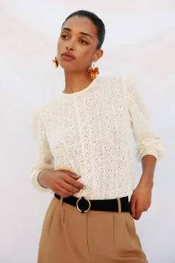 Mujer Cortefiel Camisetas>Top rústico puntillas