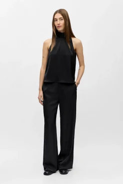 Mujer Object Blusas>Top satinado lazada