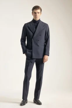 Hombre PuroEGO Trajes>Traje cruzado raya diplomática marino