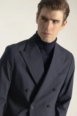 Hombre PuroEGO Trajes>Traje cruzado raya diplomática marino
