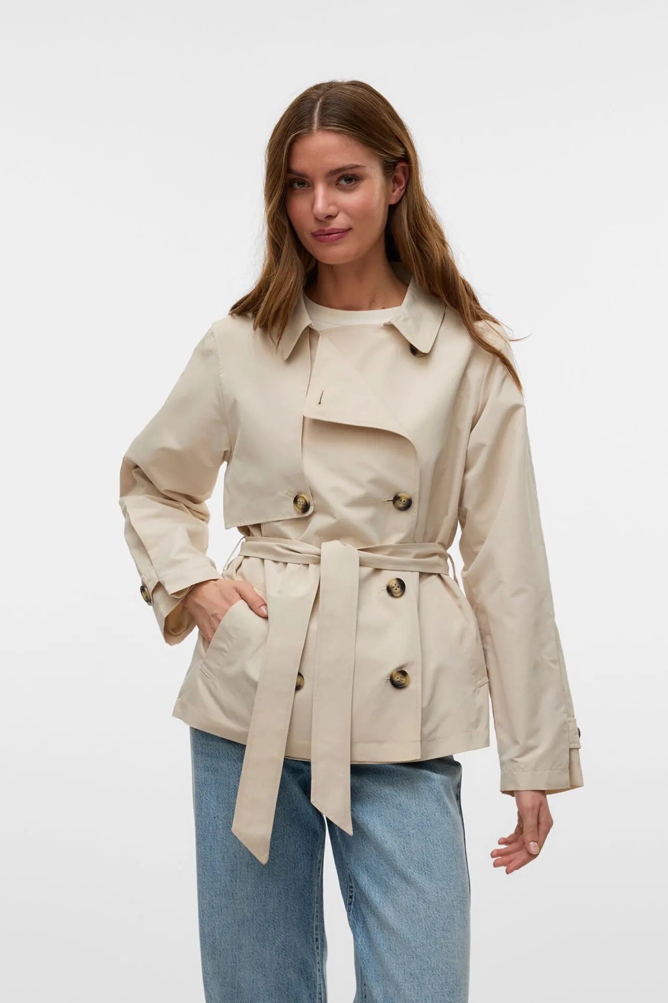 Mujer Vero Moda Gabardinas|Abrigos>Trench corto de manga larga