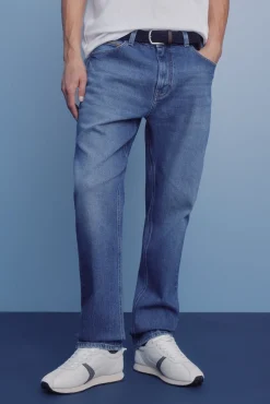 Hombre Springfield Pantalones|Chinos>Vaquero lavado medio oscuro regular fit