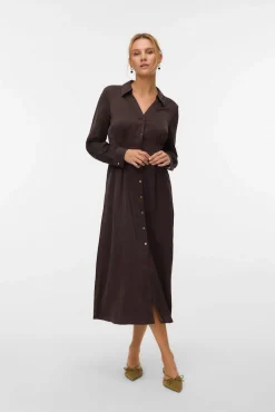 Mujer Vero Moda Vestidos>Vestido camisero efecto satinado
