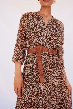 Mujer Cortefiel Vestidos>Vestido camisero estampado cinturón