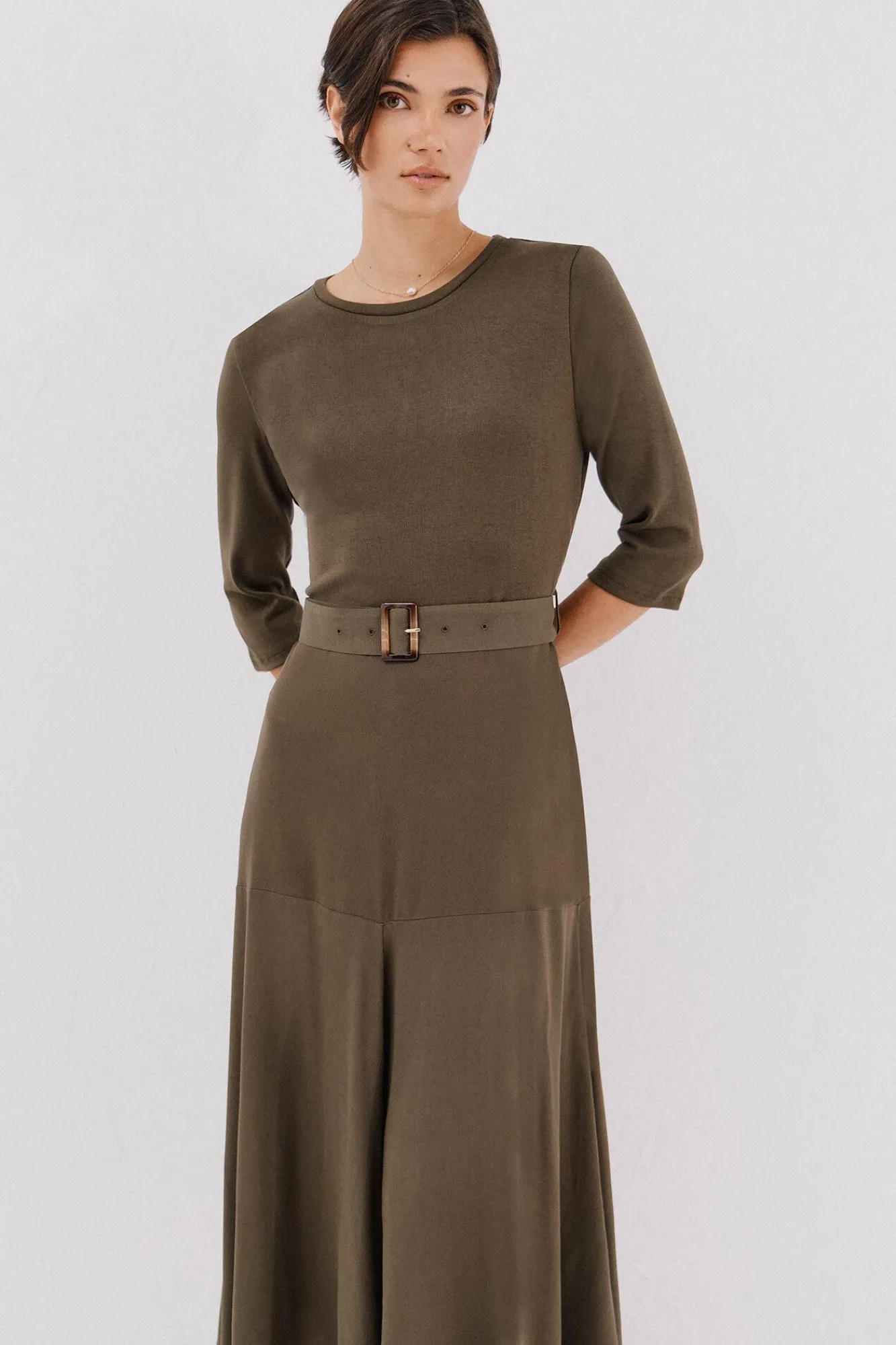 Mujer Cortefiel Vestidos>Vestido combinado cinturón