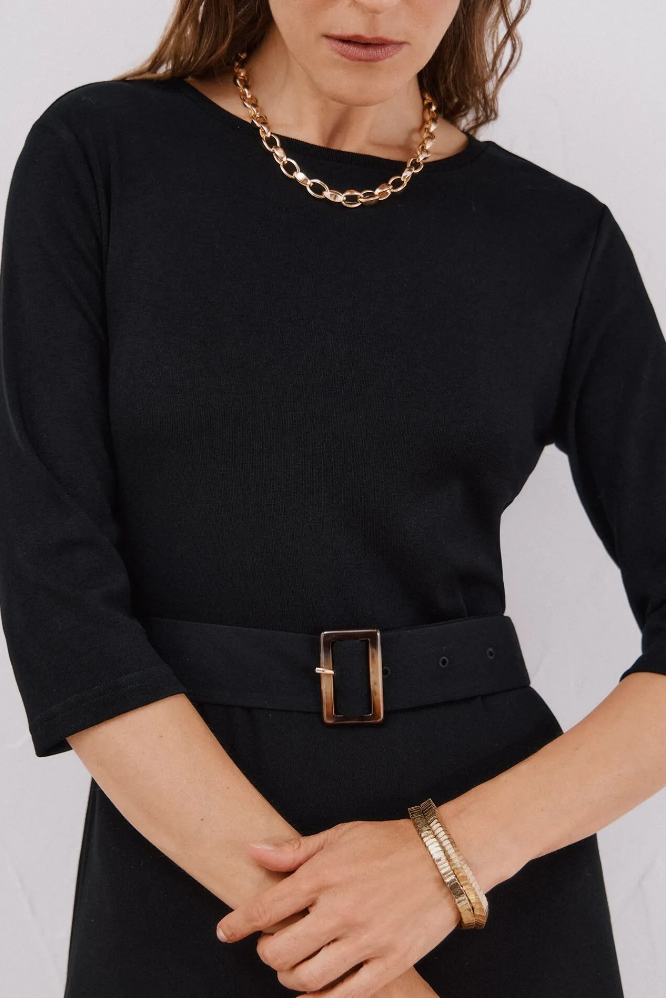 Mujer Cortefiel Vestidos>Vestido combinado cinturón