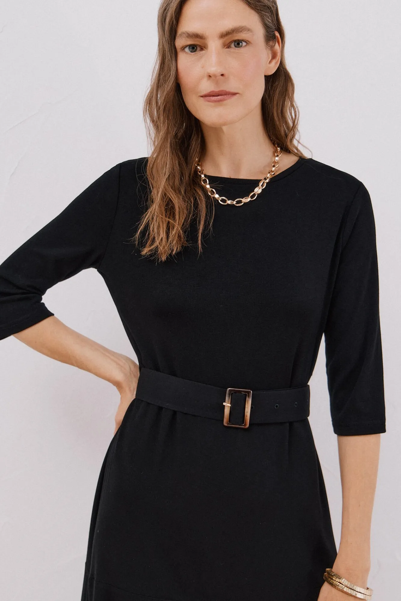 Mujer Cortefiel Vestidos>Vestido combinado cinturón