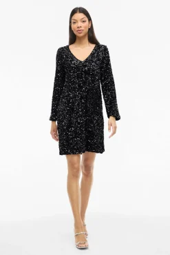 Mujer Vila Vestidos>Vestido corto con lentejuelas