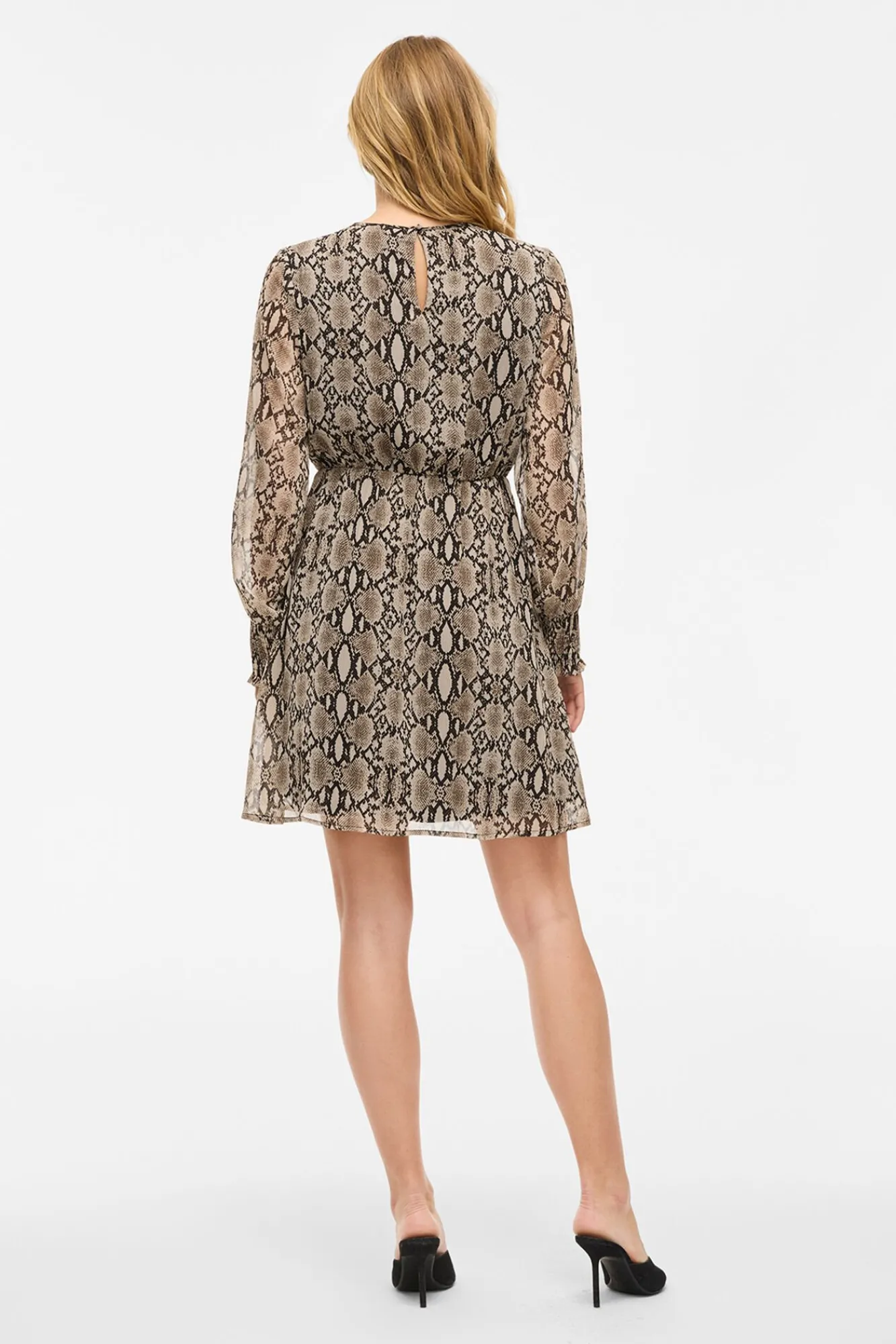 Mujer Vila Vestidos>Vestido corto de gasa estampado de serpiente