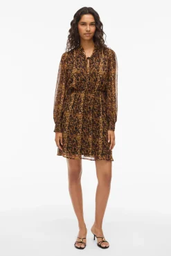 Mujer Vila Vestidos>Vestido corto de gasa estampado