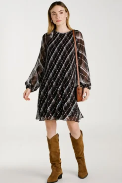 Mujer Vila Vestidos>Vestido corto de gasa plisado