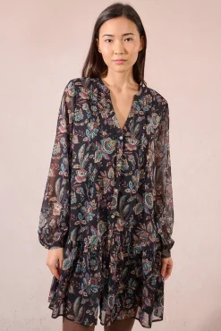 Mujer Molly Bracken Vestidos>Vestido corto de manga larga con estampado