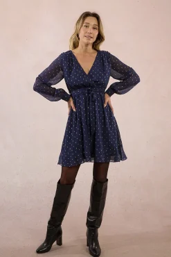 Mujer Molly Bracken Vestidos>Vestido corto de manga larga estampado