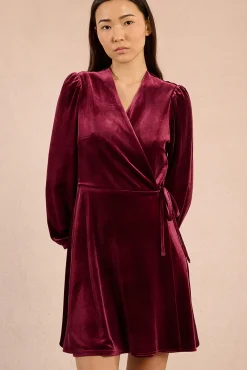 Mujer Molly Bracken Vestidos>Vestido corto de manga larga terciopelado