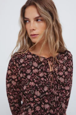 Mujer Springfield Vestidos>Vestido corto escote lazos estampado