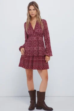 Mujer Springfield Vestidos>Vestido corto estampado boho