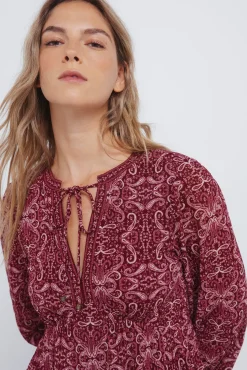 Mujer Springfield Vestidos>Vestido corto estampado boho