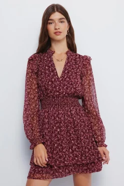 Mujer Springfield Vestidos>Vestido corto estampado falda doble capa