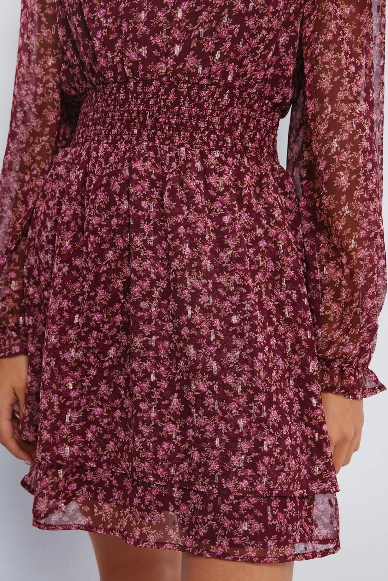 Mujer Springfield Vestidos>Vestido corto estampado falda doble capa