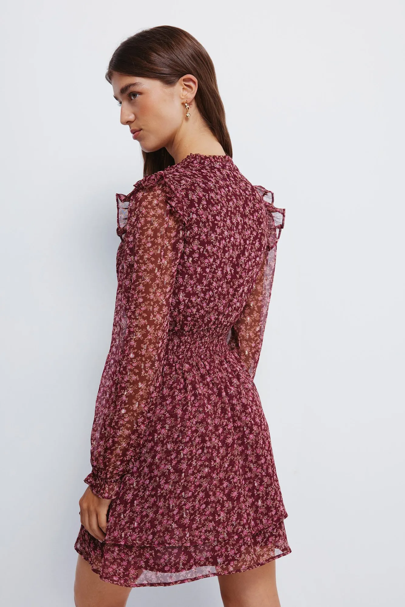 Mujer Springfield Vestidos>Vestido corto estampado falda doble capa