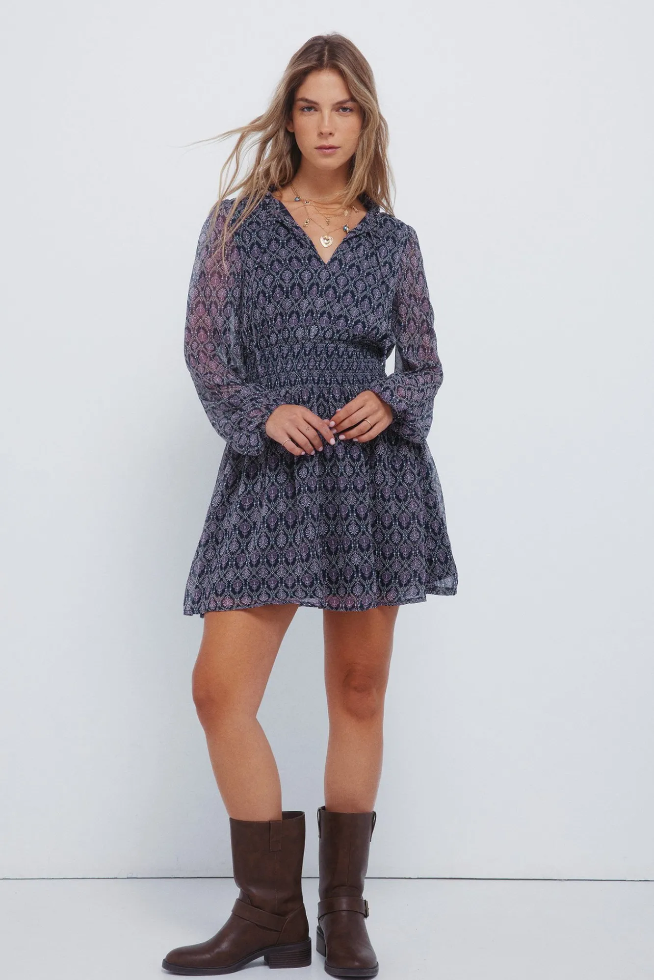 Mujer Springfield Vestidos>Vestido corto geométrico