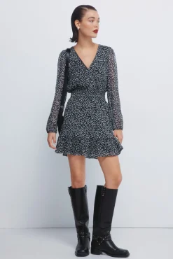 Mujer Springfield Vestidos>Vestido corto gasa estampado