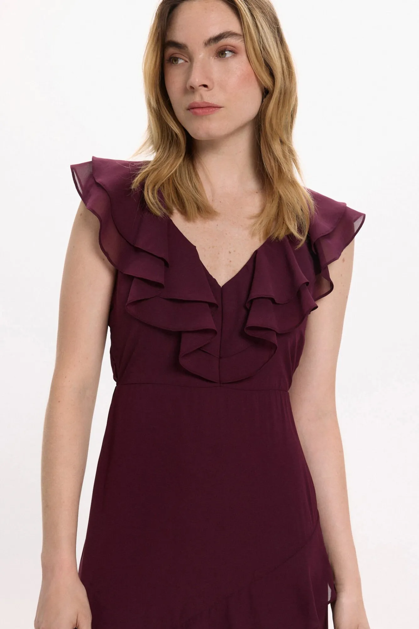 Mujer Vila Vestidos>Vestido de gasa midi de fiesta