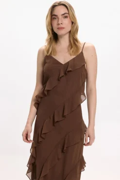 Mujer Vila Vestidos>Vestido de gasa midi de fiesta