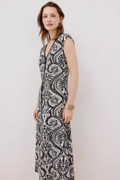 Mujer Cortefiel Vestidos>Vestido escote pico contraste