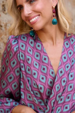 Mujer Polín Et Moi Vestidos>Vestido estampado Berenjena