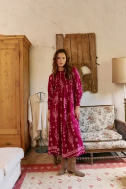 Mujer Jaase Vestidos>Vestido largo Bella estampado Rhubarb