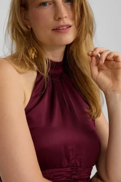 Mujer Silbon Vestidos>Vestido largo capa satinado