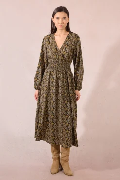 Mujer Molly Bracken Vestidos>Vestido largo con estampado y pliegues