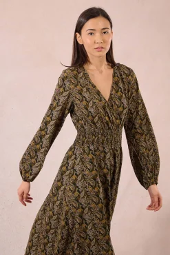 Mujer Molly Bracken Vestidos>Vestido largo con estampado y pliegues