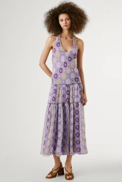 Mujer Pepe Jeans Vestidos>Vestido largo fluido estampado sin mangas.