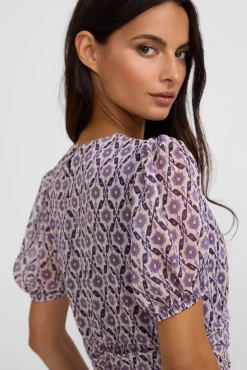 Mujer Silbon Vestidos>Vestido largo fruncido estampado