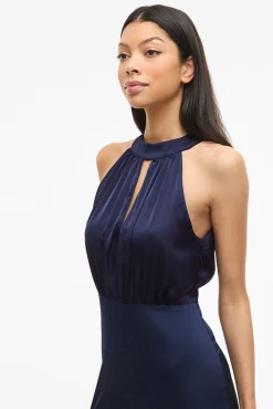 Mujer Vila Vestidos>Vestido largo satinado de fiesta