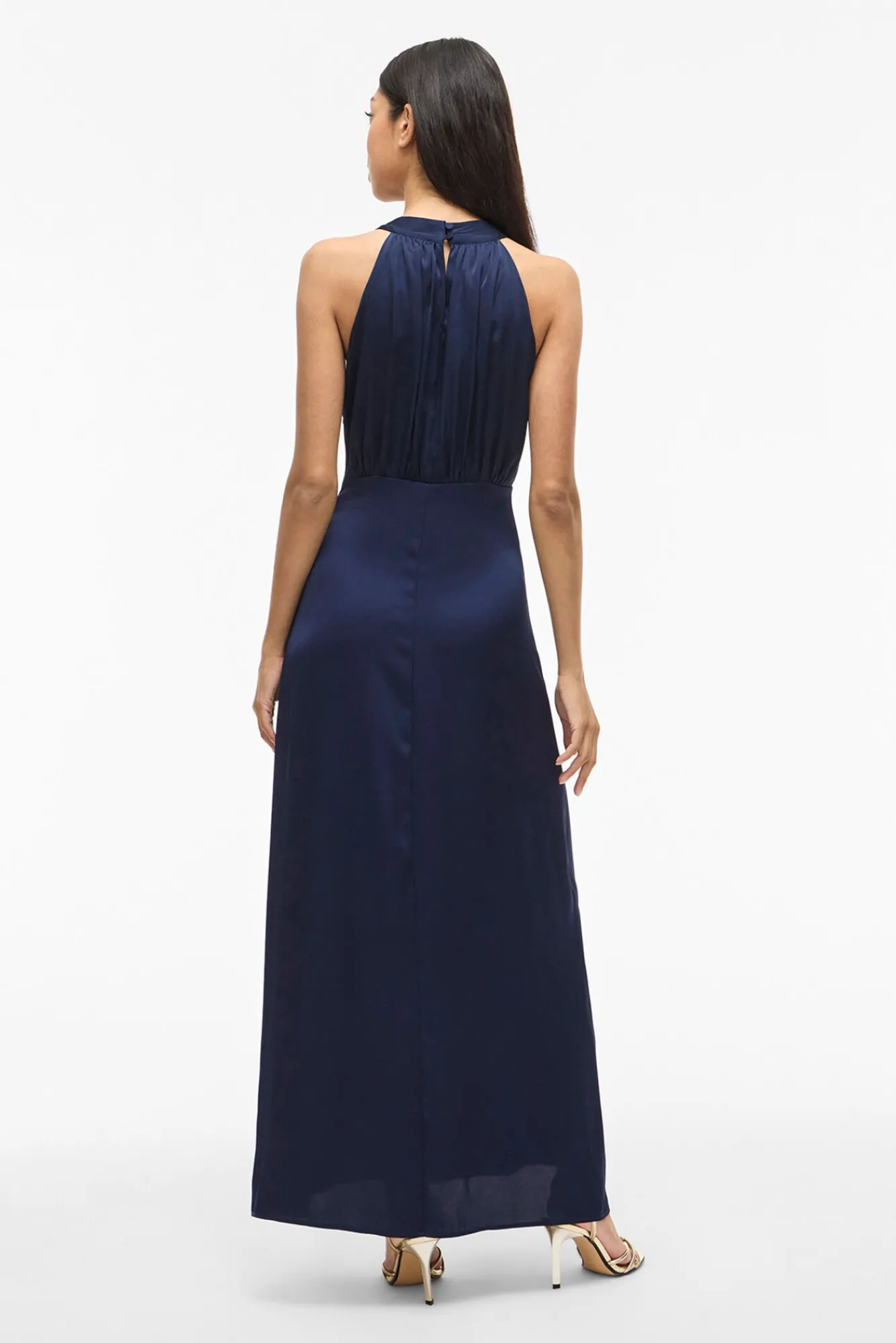 Mujer Vila Vestidos>Vestido largo satinado de fiesta