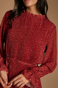 Mujer Polín Et Moi Vestidos>Vestido lunares granate