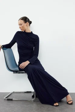 Mujer Trendyol Vestidos>Vestido maxi de cuello alto