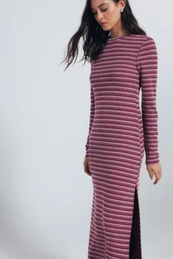 Mujer Springfield Vestidos>Vestido midi ajustado estructura rayas