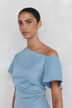 Mujer Pedro del Hierro Vestidos>Vestido midi asimétrico aplique