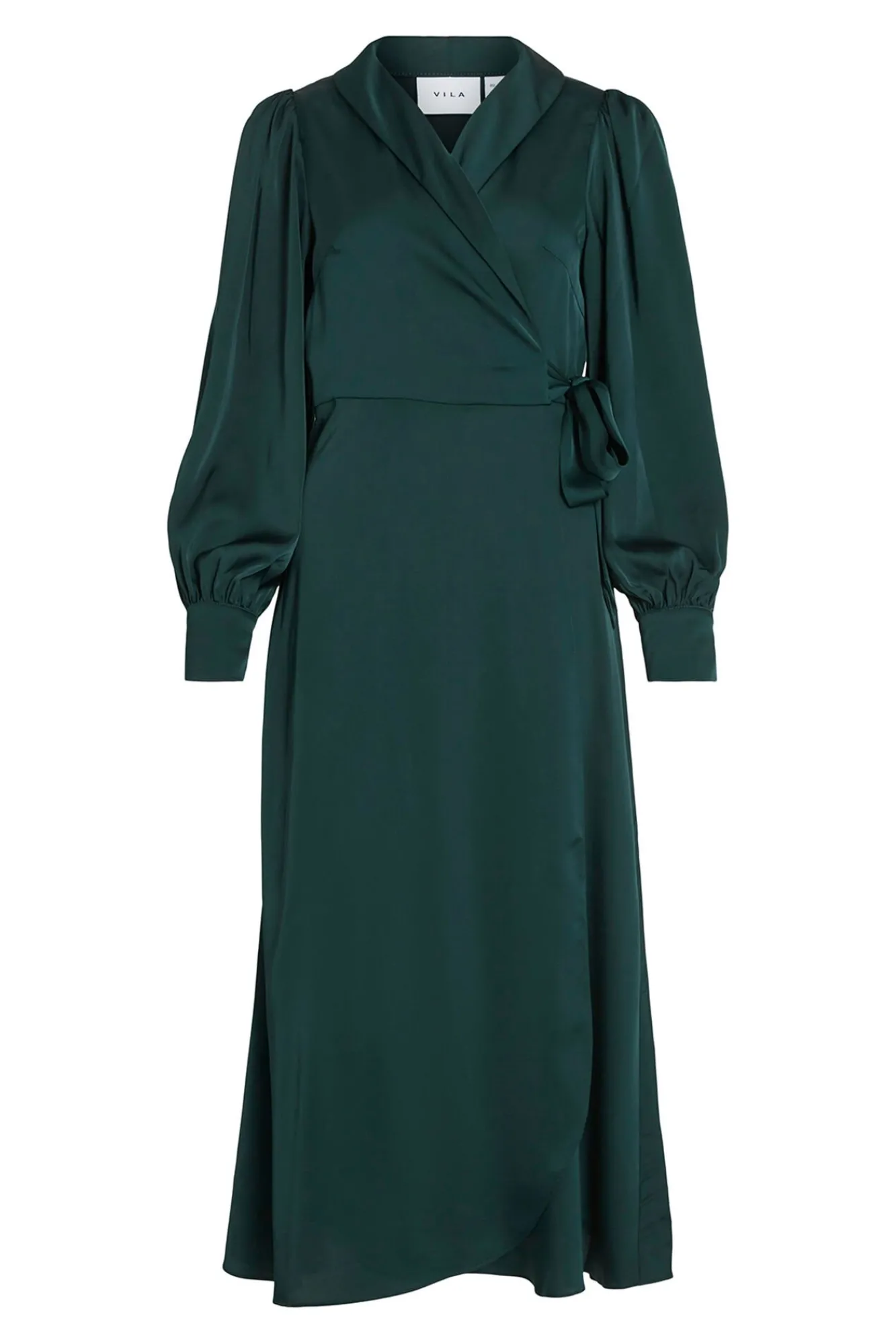 Mujer Vila Vestidos>Vestido midi cruzado satinado